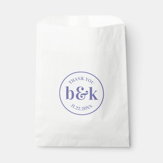 Sachets En Papier Initiales minimes de monogramme moderne Mariage PU (Devant)