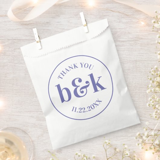 Sachets En Papier Initiales minimes de monogramme moderne Mariage PU (Coupé)