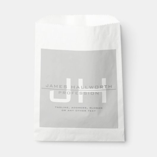 Sachets En Papier Initiales monogrammes modernes (ou autre texte) Gr (Devant)