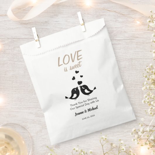 Sachets En Papier Inséparables L'amour est Merci doux mariage (Coupé)
