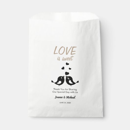 Sachets En Papier Inséparables L'amour est Merci doux mariage (Devant)