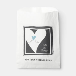 Sachets En Papier Inséparables modernes simples Mariage de coeur ble