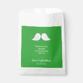 Sachets En Papier Inséparables sur le Merci Mariage vert (Devant)