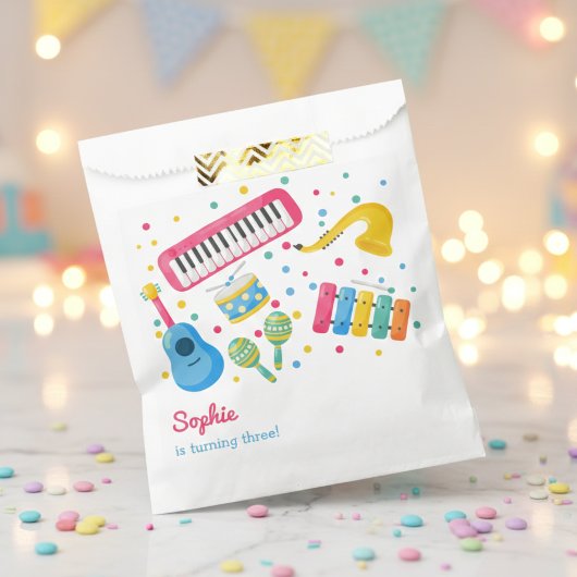 Sachets En Papier Instruments de musique anniversaire de enfant