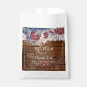 Sachets En Papier Intemporel Rustique Bleu Bourgogne Floral Mariage  (Devant)