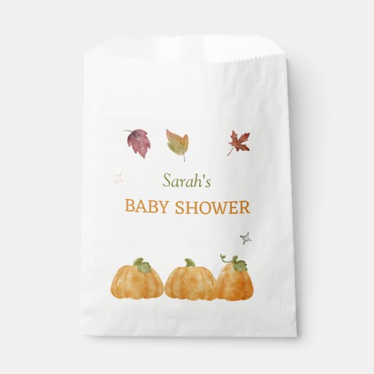 Sachets En Papier Invitation au Baby shower d'automne Citrouille (Devant)
