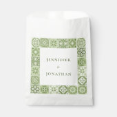 Sachets En Papier Invitation aux tuiles espagnoles vertes (Devant)