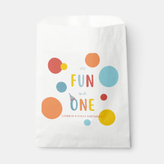Sachets En Papier It's Fun To Be One Colorful Birthday Favor Bag