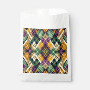 Sachets En Papier Jacquard Mardi Gras jaune violet vert