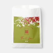 Sachets En Papier Jade Green Bamboo Feuille Double Xi Mariage chinoi (Devant)