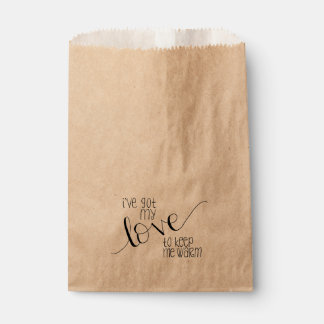 Sachets En Papier J'ai mon amour pour me tenir chaud Mariage d'hiver