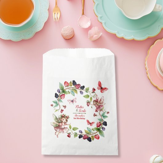 Sachets En Papier Jardin aux fraises magiques Pixie 1er anniversaire
