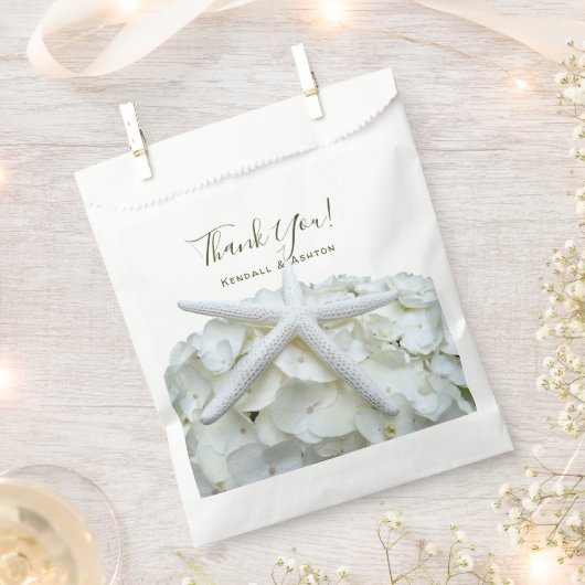 Sachets En Papier Jardin balnéaire Starfish Hydrangea Merci (Coupé)