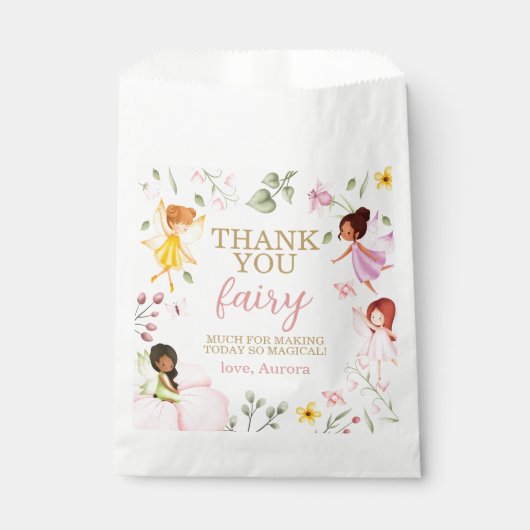 Sachets En Papier Jardin enchanté fée magique fête d'anniversaire (Devant)