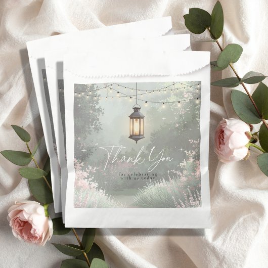 Sachets En Papier Jardin enchanté Merci rose ID1163