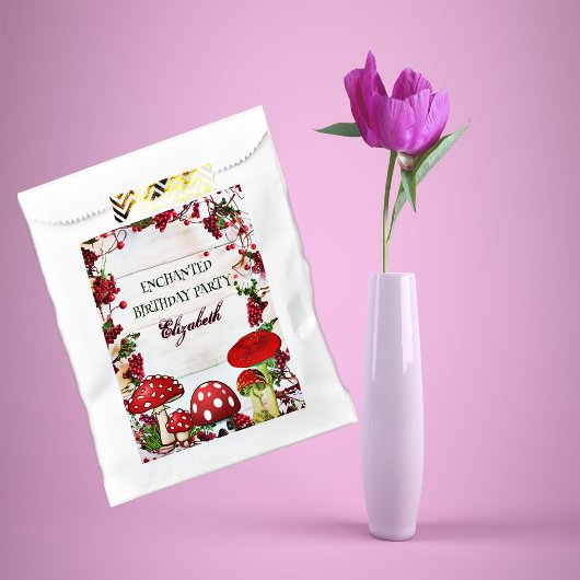Sachets En Papier Jardin Rouge Berry Toadstool Verdure Magie Champig