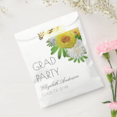 Sachets En Papier Jaune & Blanc Floral Graduation Party (Scellé)