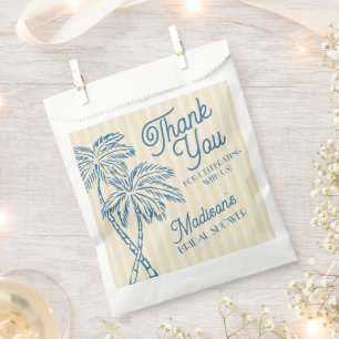 Sachets En Papier Jaune Fête de Mariage Pastel de Plage à Palm Sprin