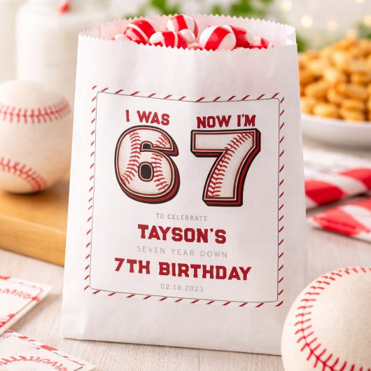 Sachets En Papier J'avais 6 ans, maintenant j'ai 7 ans – Baseball 7e