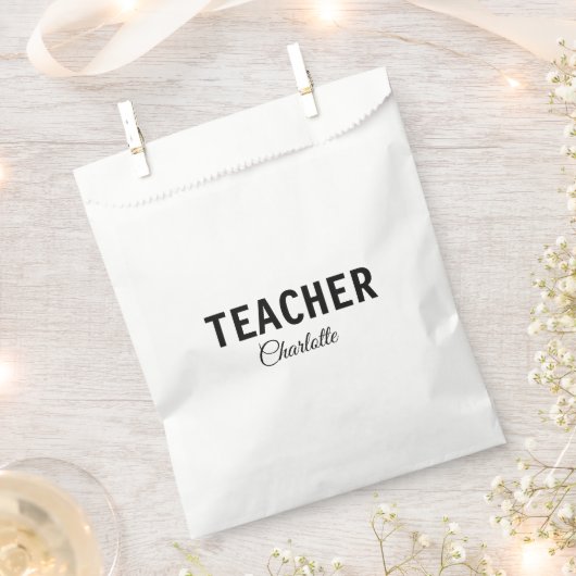 Sachets En Papier Je suis enseignant école Collegeajouter votre nom (Coupé)