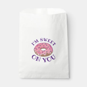 Sachets En Papier Je suis sucré sur vous beignets roses Doughnut Foo