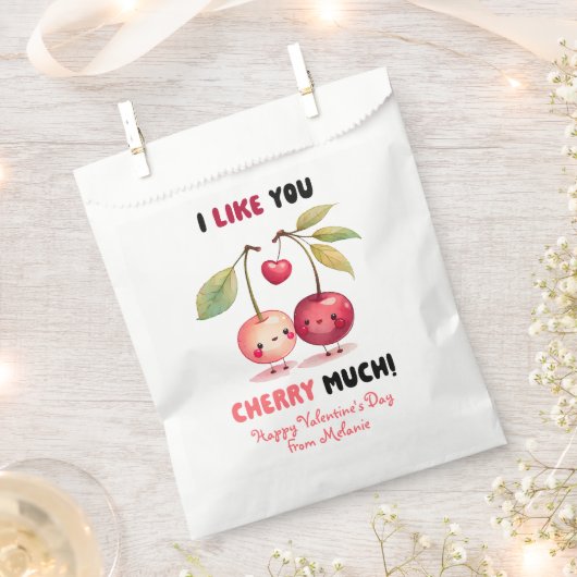 Sachets En Papier Je t'aime Cherry Beaucoup de classe Saint-Valentin (Coupé)