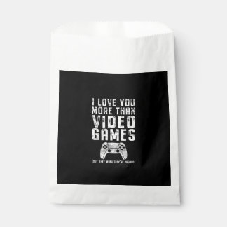 Sachets En Papier Je t'aime plus que les jeux vidéo Cadeau de joueur