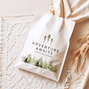 Sachets En Papier JENNA Rustic Watercolor Pine Tree Baby shower
