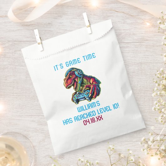 Sachets En Papier Jeu Vidéo Dinosaur Jeu Anniversaire (Coupé)