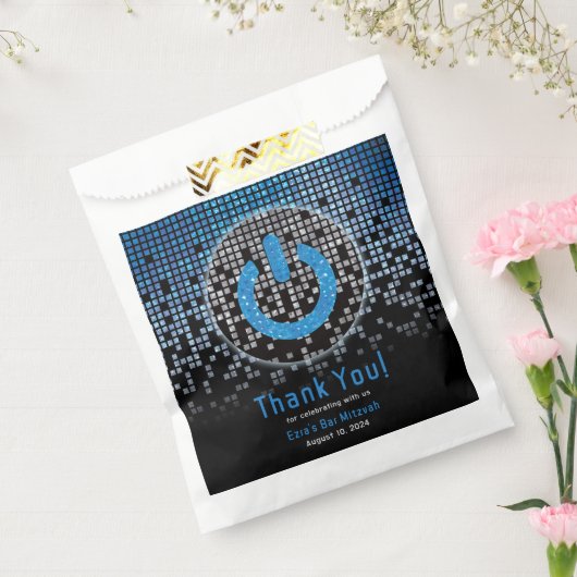 Sachets En Papier Jeu vidéo noir bleu Gamer Bar Mitzvah (Scellé)