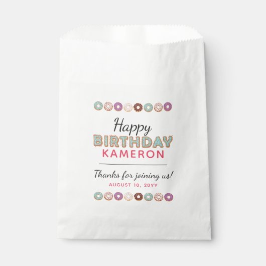 Sachets En Papier JEUX ANNIVERSAIRE Bleu Iced Donuts Personnalisé No (Devant)