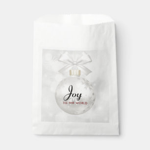 Sachets En Papier Joie au monde Élégant bal de Noël en argent