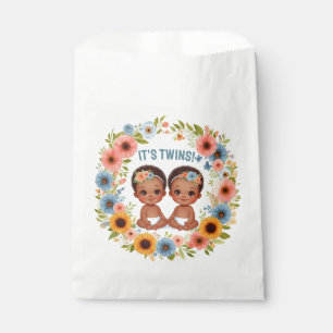 Sachets En Papier Joli African Twin Boys Baby shower Aquarelle