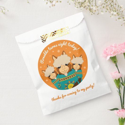 Sachets En Papier Joli Anniversaire des Alpacas Garçon en Serapes Tu (Scellé)