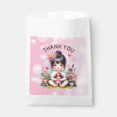 Sachets En Papier Joli asiatique fille et poupée Merci d'anniversair (Devant)