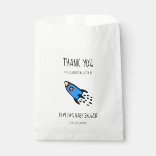 Sachets En Papier Joli Baby shower de bébé garçon de roquette bleu