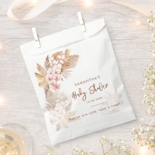 Sachets En Papier Joli Baby shower Pampas Grass Boho Girl (Coupé)