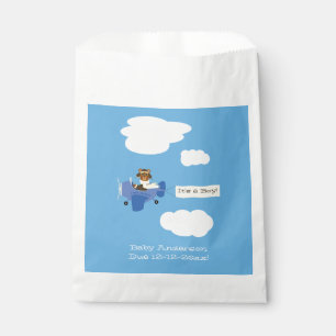 Sachets En Papier Joli Baby shower pilote d'ours en peluche Vintage