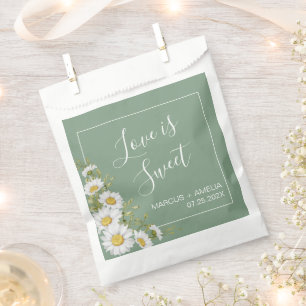 Sachets En Papier Joli Basil Vert & Blanc Mariage