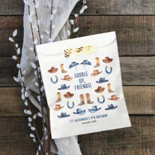 Sachets En Papier Joli Bleu Première Cheval à Monter Aquarelle Nom