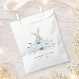 Sachets En Papier Joli Bleu Vert Lapin Folithe N'Importe Quel Âge A