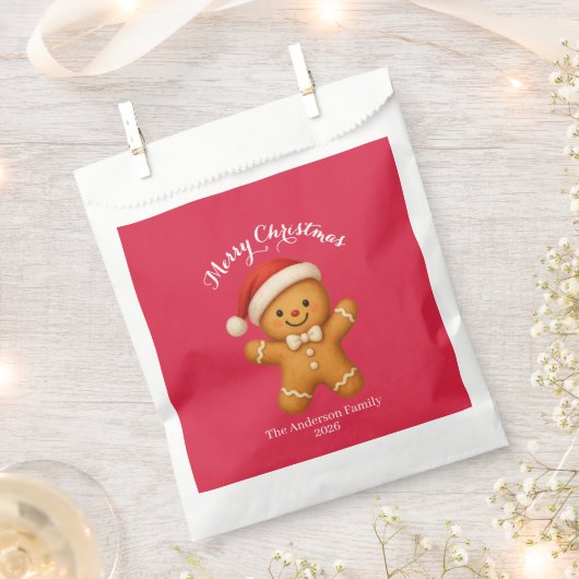 Sachets En Papier Joli bonhomme en pain d'épices avec chapeau de Pèr (Coupé)