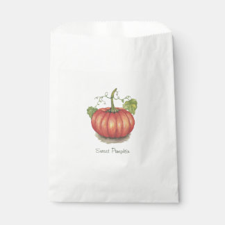 Sachets En Papier Joli Citrouille Avec Vins En Aquarelle