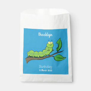 Sachets En Papier Joli dessin animé de chenille verte mignonne