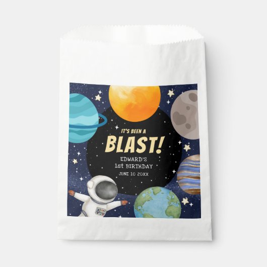 Sachets En Papier Joli espace extra-atmosphérique moderne 1er annive (Devant)