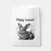 Sachets En Papier Joli Lapin Gris Joyeuses Pâques (Devant)