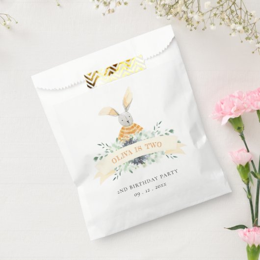 Sachets En Papier Joli Lapin Vert Jaune Feuillage N'Importe Quel Âge (Scellé)