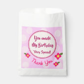 Sachets En Papier Joli Merci fête d'anniversaire rose (Devant)