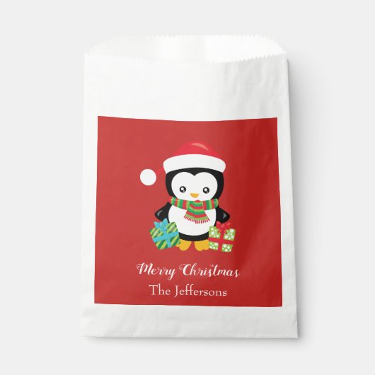 Sachets En Papier Joli Noël Pingin Joyeux (Devant)