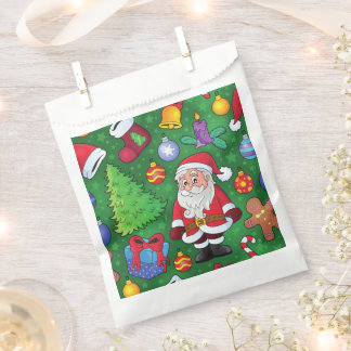 Sachets En Papier Joli Père Noël de Noël avec cadeaux et ornements